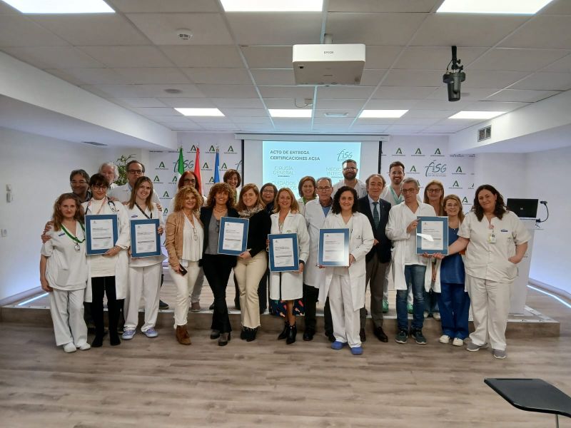 Seis unidades del Área de Gestión Sanitaria Sur de Granada reciben la certificación de la ACSA